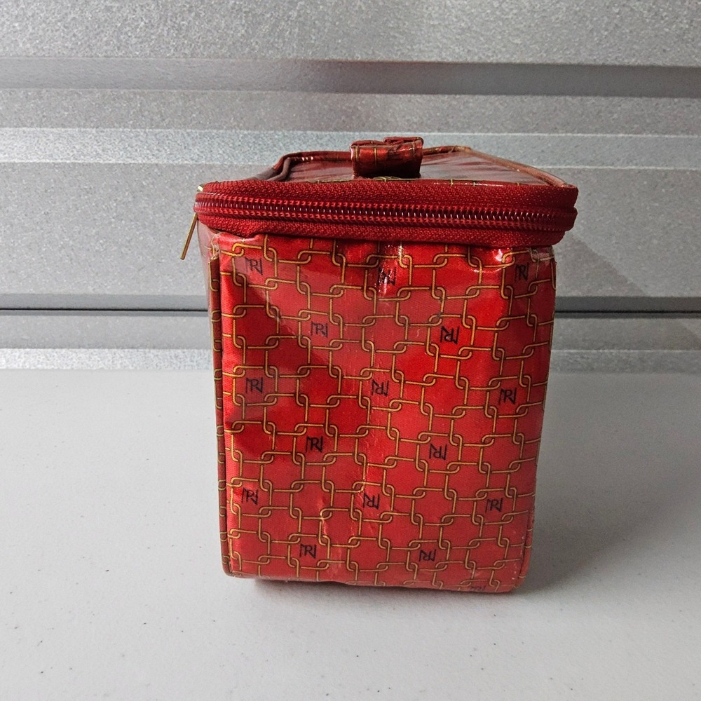 Purse N Makeup Train Case Cosmetic Organizer Travel Toiletry Bag Red - Picture 4 of 11